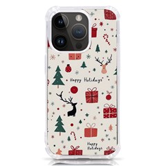 Happy Holiday Xmas Christmas Pattern Iphone 14 Pro Tpu Uv Print Case by Paksenen