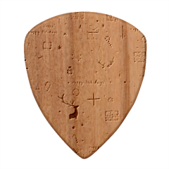 Happy Holiday Xmas Christmas Pattern Wood Guitar Pick (set Of 10) by Paksenen