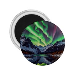 Lake Mountains Aorora Northern Lights Snow 2 25  Magnets