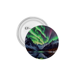 Lake Mountains Aorora Northern Lights Snow 1 75  Buttons by Paksenen