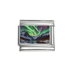 Lake Mountains Aorora Northern Lights Snow Italian Charm (9mm) by Paksenen