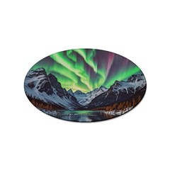 Lake Mountains Aorora Northern Lights Snow Sticker (oval) by Paksenen