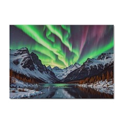 Lake Mountains Aorora Northern Lights Snow Sticker A4 (10 Pack)