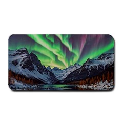 Lake Mountains Aorora Northern Lights Snow Medium Bar Mat