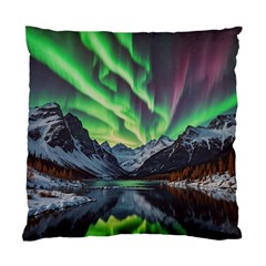 Lake Mountains Aorora Northern Lights Snow Standard Cushion Case (one Side) by Paksenen