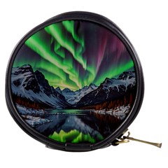 Lake Mountains Aorora Northern Lights Snow Mini Makeup Bag by Paksenen