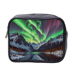 Lake Mountains Aorora Northern Lights Snow Mini Toiletries Bag (two Sides)