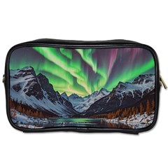 Lake Mountains Aorora Northern Lights Snow Toiletries Bag (two Sides) by Paksenen