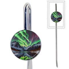 Lake Mountains Aorora Northern Lights Snow Book Mark by Paksenen