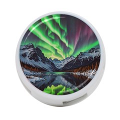 Lake Mountains Aorora Northern Lights Snow 4-port Usb Hub (two Sides)