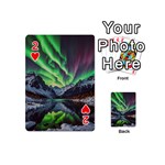 Lake Mountains Aorora Northern Lights Snow Playing Cards 54 Designs (Mini) Front - Heart2