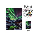 Lake Mountains Aorora Northern Lights Snow Playing Cards 54 Designs (Mini) Front - Spade7