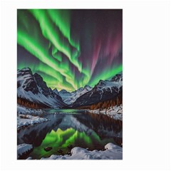 Lake Mountains Aorora Northern Lights Snow Large Garden Flag (two Sides) by Paksenen