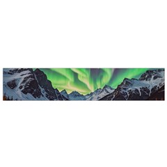 Lake Mountains Aorora Northern Lights Snow Small Premium Plush Fleece Scarf by Paksenen