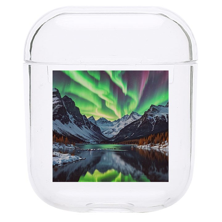 Lake Mountains Aorora Northern Lights Snow Hard PC AirPods 1/2 Case