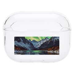 Lake Mountains Aorora Northern Lights Snow Hard Pc Airpods Pro Case by Paksenen