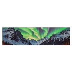 Lake Mountains Aorora Northern Lights Snow Oblong Satin Scarf (16  X 60 )