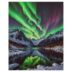 Lake Mountains Aorora Northern Lights Snow Drawstring Bag (small)