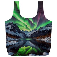 Lake Mountains Aorora Northern Lights Snow Full Print Recycle Bag (xxxl)