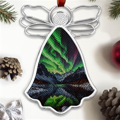 Lake Mountains Aorora Northern Lights Snow Metal Loving Angel Silver  by Paksenen