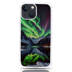 Lake Mountains Aorora Northern Lights Snow Iphone 13 Mini Tpu Uv Print Case by Paksenen