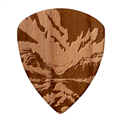 Lake Mountains Aorora Northern Lights Snow Wood Guitar Pick (set Of 10) by Paksenen