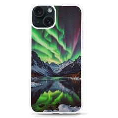 Lake Mountains Aorora Northern Lights Snow Iphone 15 Tpu Uv Print Case