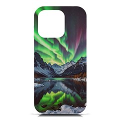 Lake Mountains Aorora Northern Lights Snow Iphone 16 Pro Black Uv Print Pc Hardshell Case