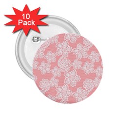 Lace White Ornamental Textile 2 25  Buttons (10 Pack) 