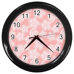 Lace White Ornamental Textile Wall Clock (black)