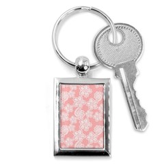 Lace White Ornamental Textile Key Chain (rectangle)