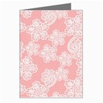 Lace White Ornamental Textile Greeting Card Left