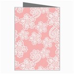 Lace White Ornamental Textile Greeting Card Right