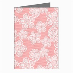 Lace White Ornamental Textile Greeting Cards (pkg Of 8) by Paksenen