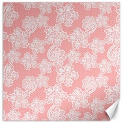 Lace White Ornamental Textile Canvas 20  X 20 