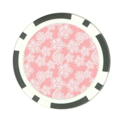 Lace White Ornamental Textile Poker Chip Card Guard by Paksenen