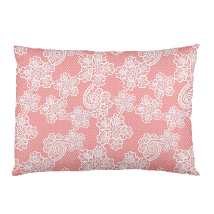 Lace White Ornamental Textile Pillow Case (Two Sides)