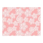 Lace White Ornamental Textile Two Sides Premium Plush Fleece Blanket (Mini) 35 x27  Blanket Front