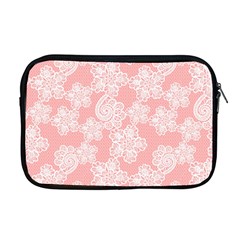 Lace White Ornamental Textile Apple Macbook Pro 17  Zipper Case