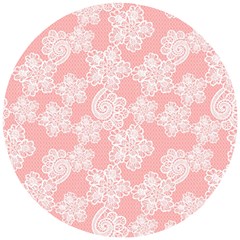 Lace White Ornamental Textile Wooden Puzzle Round