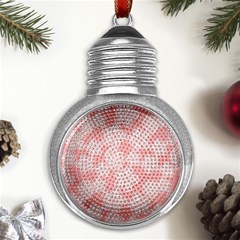 Lace White Ornamental Textile Metal Light Bulb Shape Ornament by Paksenen