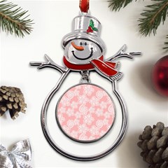 Lace White Ornamental Textile Metal Snowman Ornament by Paksenen