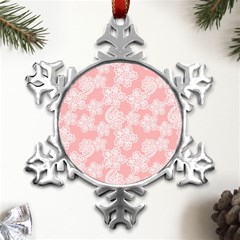 Lace White Ornamental Textile Metal Small Snowflake Ornament by Paksenen