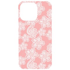 Lace White Ornamental Textile Iphone 15 Pro Max Black Uv Print Pc Hardshell Case