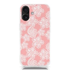 Lace White Ornamental Textile Iphone 16 Tpu Uv Print Case