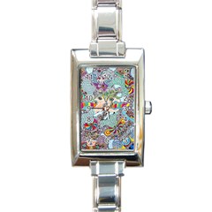 Supersonicangeldream Rectangle Italian Charm Watch by chellerayartisans