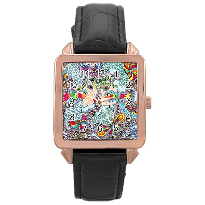 Supersonicangeldream Rose Gold Leather Watch 