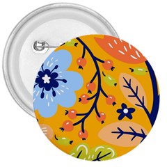 Floral Pattern Beautiful Aesthetic 3  Buttons