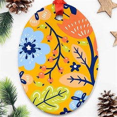 Floral Pattern Beautiful Aesthetic Ornament (oval)