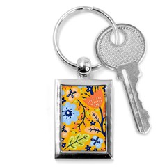 Floral Pattern Beautiful Aesthetic Key Chain (rectangle)